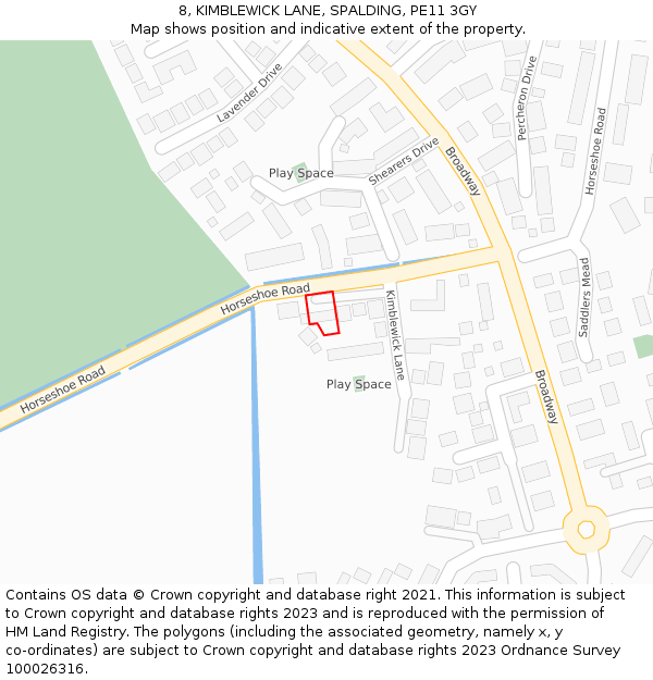 8, KIMBLEWICK LANE, SPALDING, PE11 3GY: Location map and indicative extent of plot