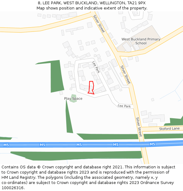 8, LEE PARK, WEST BUCKLAND, WELLINGTON, TA21 9PX: Location map and indicative extent of plot