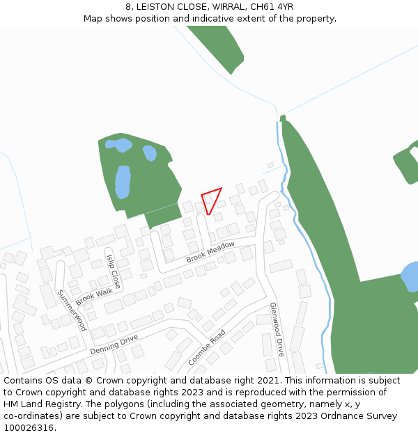 8, LEISTON CLOSE, WIRRAL, CH61 4YR: Location map and indicative extent of plot