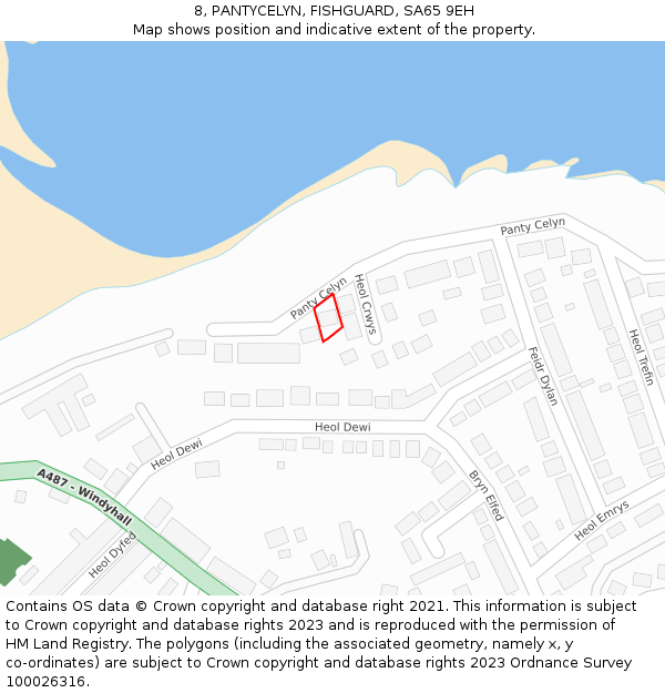 8, PANTYCELYN, FISHGUARD, SA65 9EH: Location map and indicative extent of plot