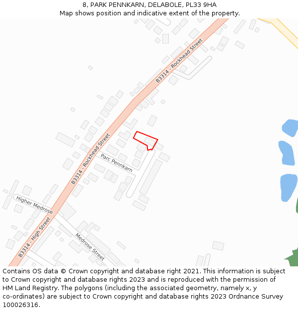 8, PARK PENNKARN, DELABOLE, PL33 9HA: Location map and indicative extent of plot