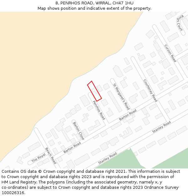 8, PENRHOS ROAD, WIRRAL, CH47 1HU: Location map and indicative extent of plot