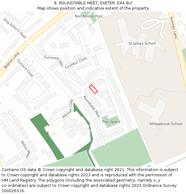 8, ROUNDTABLE MEET, EXETER, EX4 8LF: Location map and indicative extent of plot