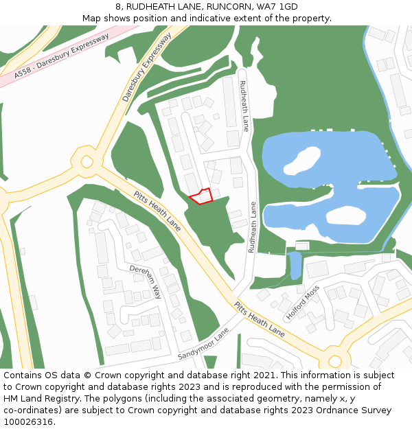 8, RUDHEATH LANE, RUNCORN, WA7 1GD: Location map and indicative extent of plot