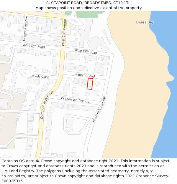 8, SEAPOINT ROAD, BROADSTAIRS, CT10 1TH: Location map and indicative extent of plot