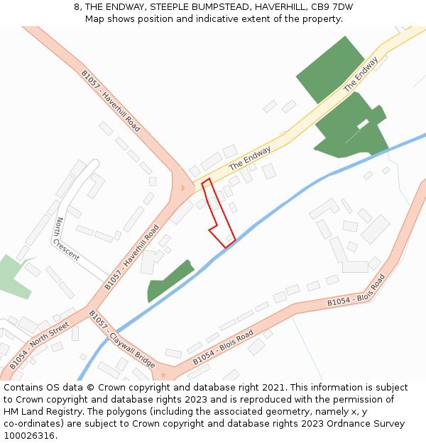 8, THE ENDWAY, STEEPLE BUMPSTEAD, HAVERHILL, CB9 7DW: Location map and indicative extent of plot
