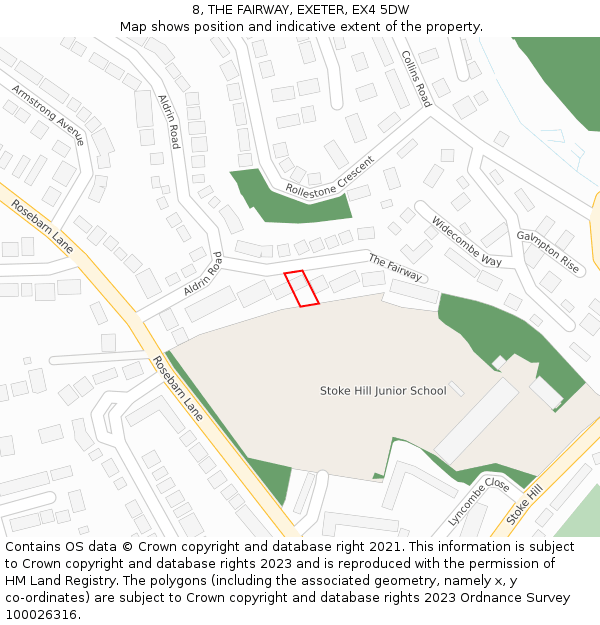 8, THE FAIRWAY, EXETER, EX4 5DW: Location map and indicative extent of plot