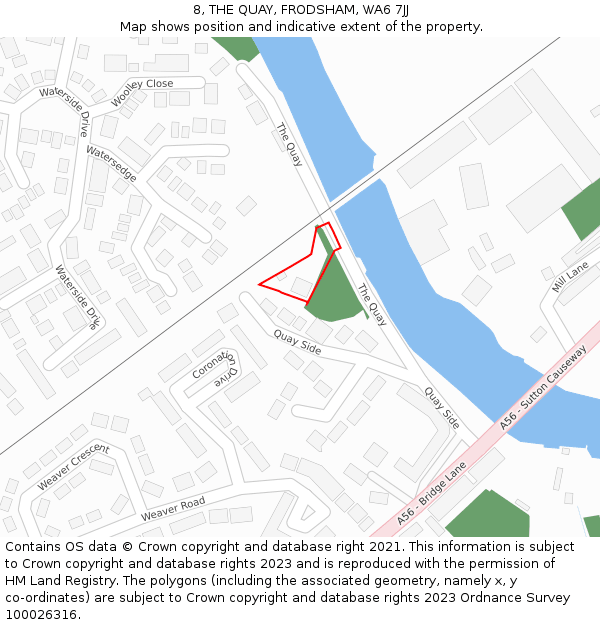 8, THE QUAY, FRODSHAM, WA6 7JJ: Location map and indicative extent of plot