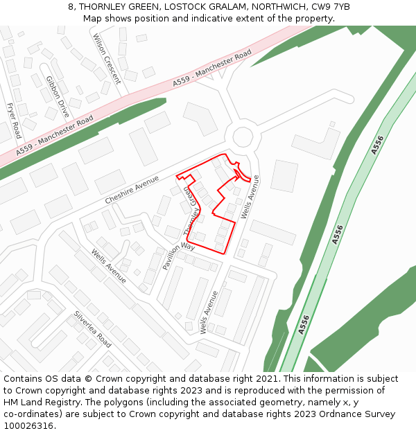 8, THORNLEY GREEN, LOSTOCK GRALAM, NORTHWICH, CW9 7YB: Location map and indicative extent of plot