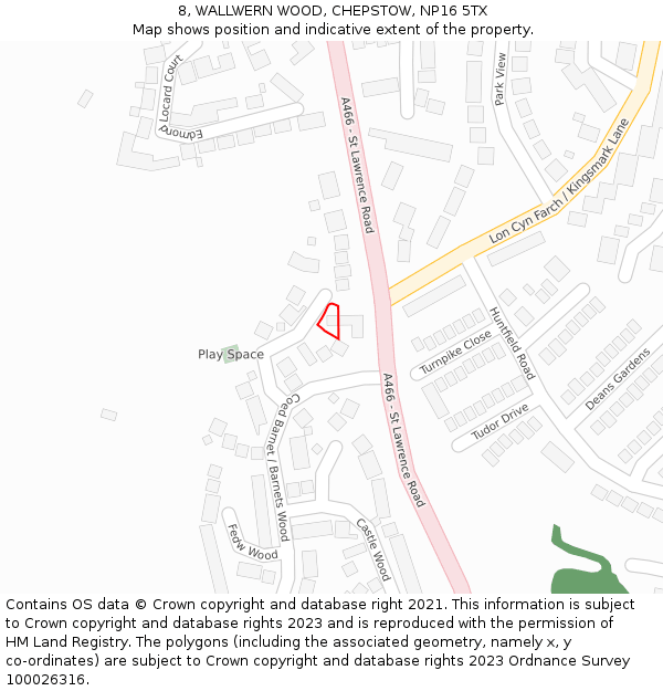 8, WALLWERN WOOD, CHEPSTOW, NP16 5TX: Location map and indicative extent of plot