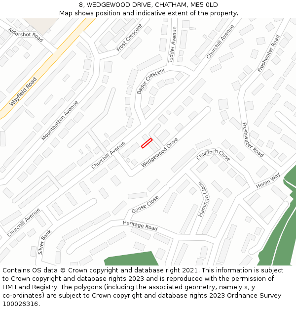 8, WEDGEWOOD DRIVE, CHATHAM, ME5 0LD: Location map and indicative extent of plot