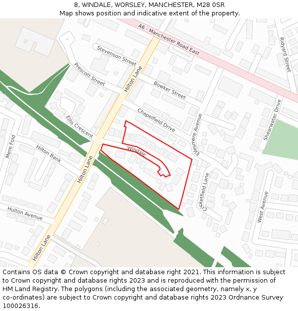 8, WINDALE, WORSLEY, MANCHESTER, M28 0SR: Location map and indicative extent of plot