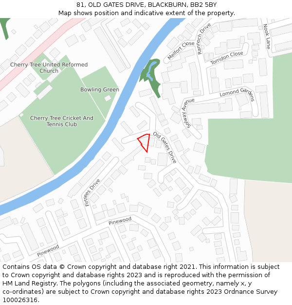 81, OLD GATES DRIVE, BLACKBURN, BB2 5BY: Location map and indicative extent of plot