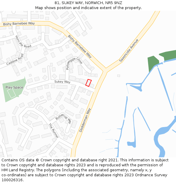 81, SUKEY WAY, NORWICH, NR5 9NZ: Location map and indicative extent of plot