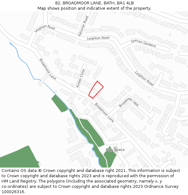 82, BROADMOOR LANE, BATH, BA1 4LB: Location map and indicative extent of plot
