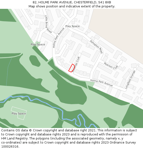 82, HOLME PARK AVENUE, CHESTERFIELD, S41 8XB: Location map and indicative extent of plot