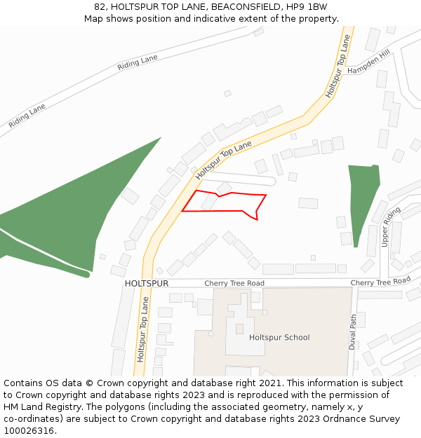 82, HOLTSPUR TOP LANE, BEACONSFIELD, HP9 1BW: Location map and indicative extent of plot