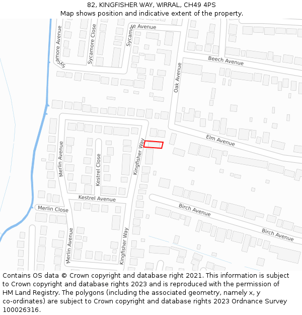 82, KINGFISHER WAY, WIRRAL, CH49 4PS: Location map and indicative extent of plot