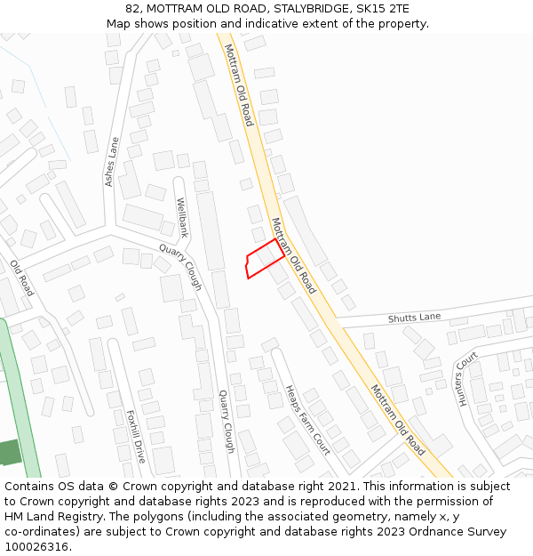 82, MOTTRAM OLD ROAD, STALYBRIDGE, SK15 2TE: Location map and indicative extent of plot