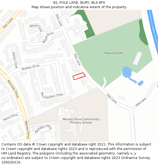 82, POLE LANE, BURY, BL9 8PX: Location map and indicative extent of plot