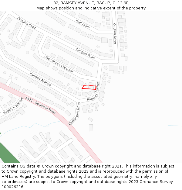 82, RAMSEY AVENUE, BACUP, OL13 9PJ: Location map and indicative extent of plot