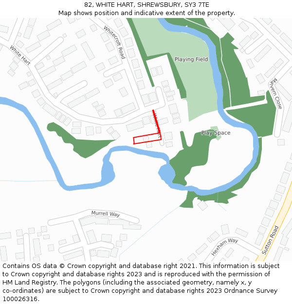 82, WHITE HART, SHREWSBURY, SY3 7TE: Location map and indicative extent of plot