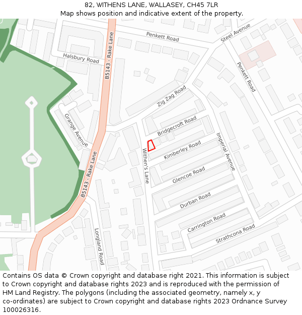 82, WITHENS LANE, WALLASEY, CH45 7LR: Location map and indicative extent of plot