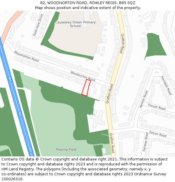 82, WOODNORTON ROAD, ROWLEY REGIS, B65 0QZ: Location map and indicative extent of plot