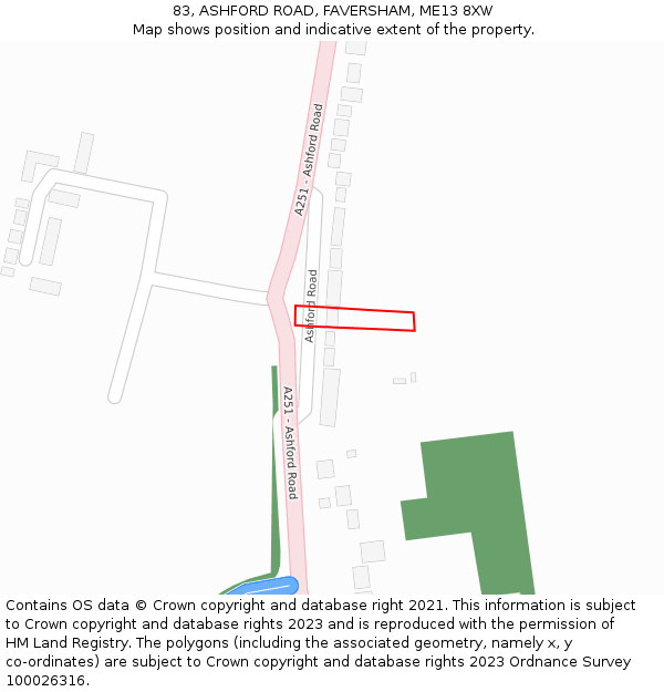 83, ASHFORD ROAD, FAVERSHAM, ME13 8XW: Location map and indicative extent of plot