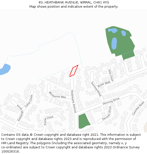 83, HEATHBANK AVENUE, WIRRAL, CH61 4YG: Location map and indicative extent of plot