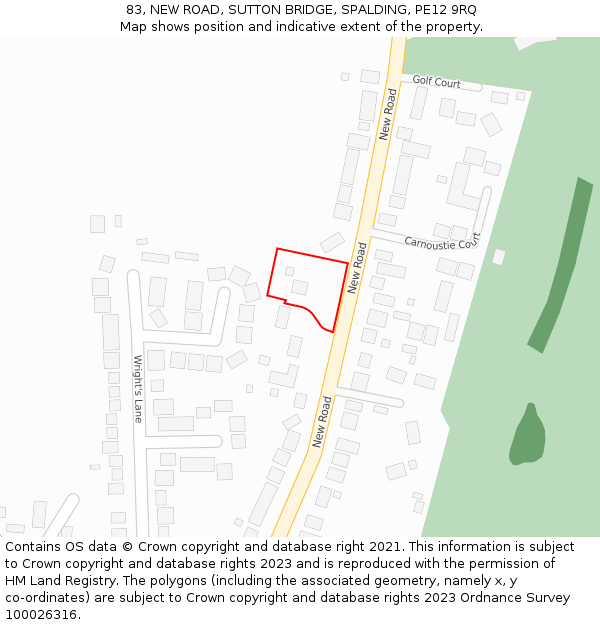 83, NEW ROAD, SUTTON BRIDGE, SPALDING, PE12 9RQ: Location map and indicative extent of plot