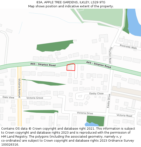 83A, APPLE TREE GARDENS, ILKLEY, LS29 9TG: Location map and indicative extent of plot