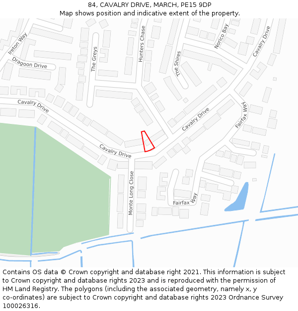 84, CAVALRY DRIVE, MARCH, PE15 9DP: Location map and indicative extent of plot