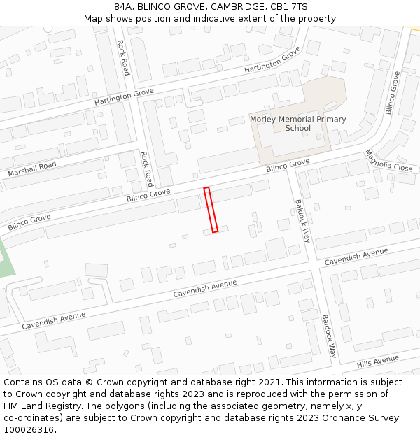 84A, BLINCO GROVE, CAMBRIDGE, CB1 7TS: Location map and indicative extent of plot