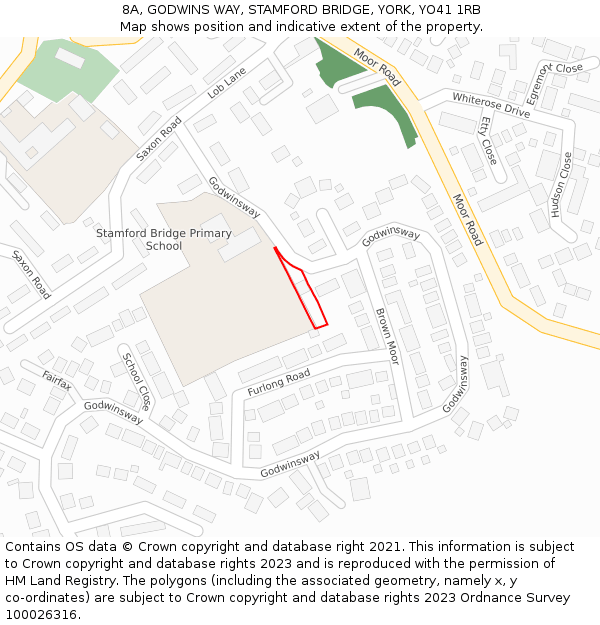 8A, GODWINS WAY, STAMFORD BRIDGE, YORK, YO41 1RB: Location map and indicative extent of plot