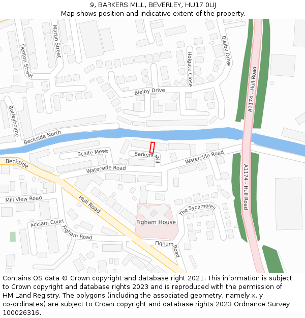 9, BARKERS MILL, BEVERLEY, HU17 0UJ: Location map and indicative extent of plot