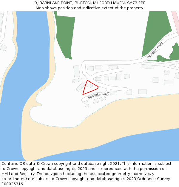 9, BARNLAKE POINT, BURTON, MILFORD HAVEN, SA73 1PF: Location map and indicative extent of plot