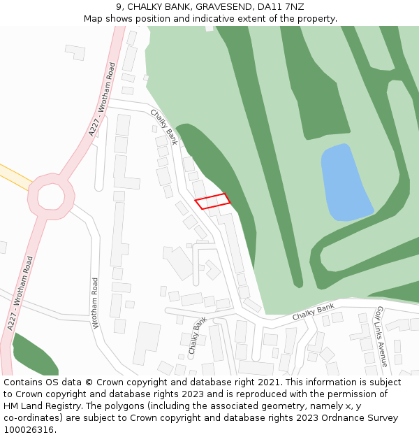 9, CHALKY BANK, GRAVESEND, DA11 7NZ: Location map and indicative extent of plot