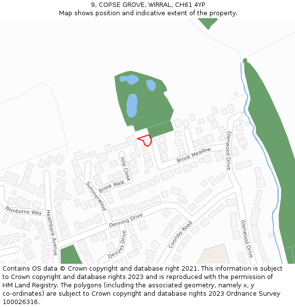 9, COPSE GROVE, WIRRAL, CH61 4YP: Location map and indicative extent of plot