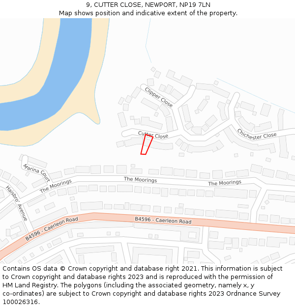 9, CUTTER CLOSE, NEWPORT, NP19 7LN: Location map and indicative extent of plot