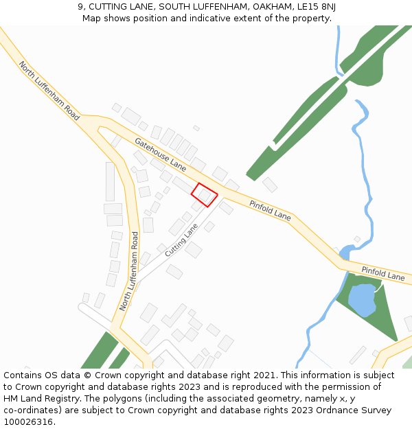 9, CUTTING LANE, SOUTH LUFFENHAM, OAKHAM, LE15 8NJ: Location map and indicative extent of plot