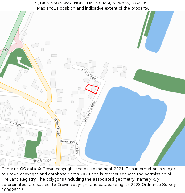 9, DICKINSON WAY, NORTH MUSKHAM, NEWARK, NG23 6FF: Location map and indicative extent of plot