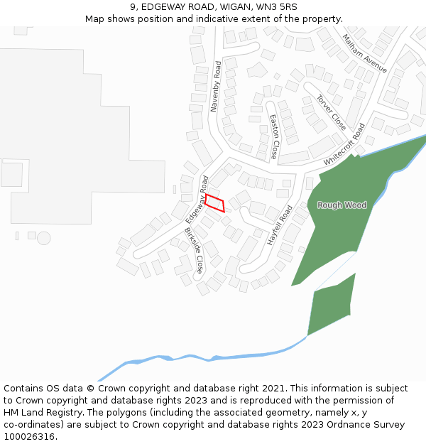 9, EDGEWAY ROAD, WIGAN, WN3 5RS: Location map and indicative extent of plot