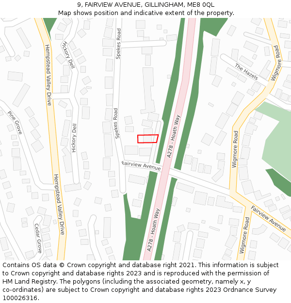 9, FAIRVIEW AVENUE, GILLINGHAM, ME8 0QL: Location map and indicative extent of plot