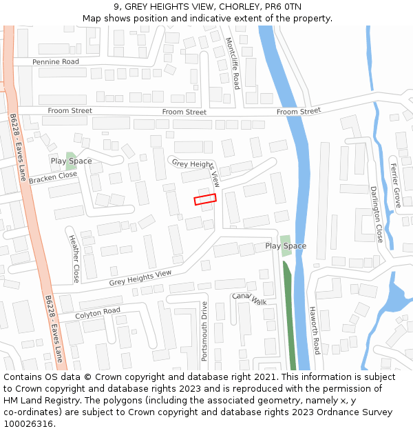 9, GREY HEIGHTS VIEW, CHORLEY, PR6 0TN: Location map and indicative extent of plot