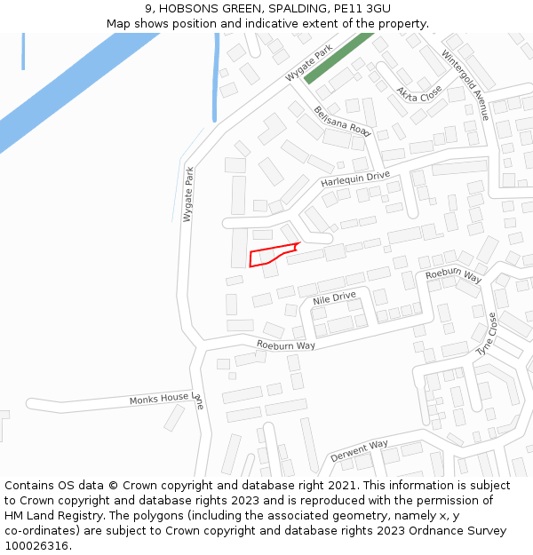 9, HOBSONS GREEN, SPALDING, PE11 3GU: Location map and indicative extent of plot