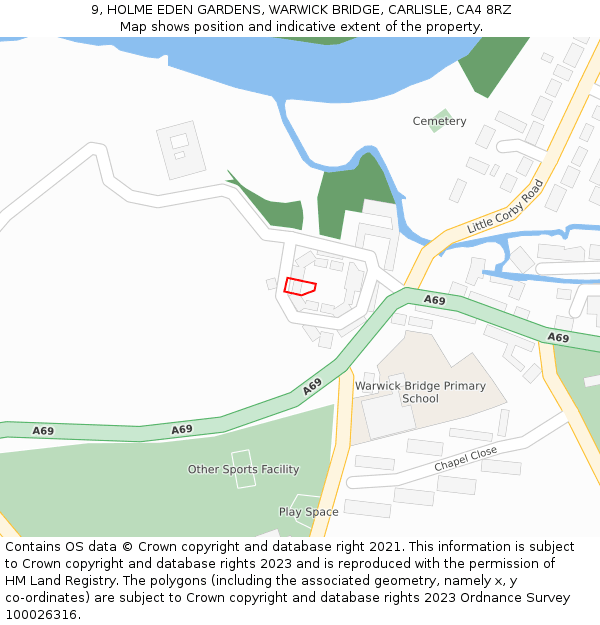 9, HOLME EDEN GARDENS, WARWICK BRIDGE, CARLISLE, CA4 8RZ: Location map and indicative extent of plot