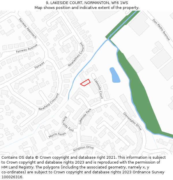 9, LAKESIDE COURT, NORMANTON, WF6 1WS: Location map and indicative extent of plot