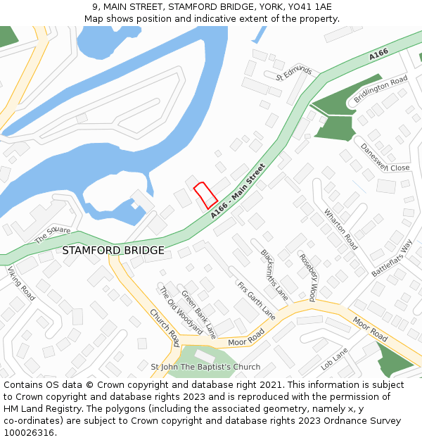 9, MAIN STREET, STAMFORD BRIDGE, YORK, YO41 1AE: Location map and indicative extent of plot