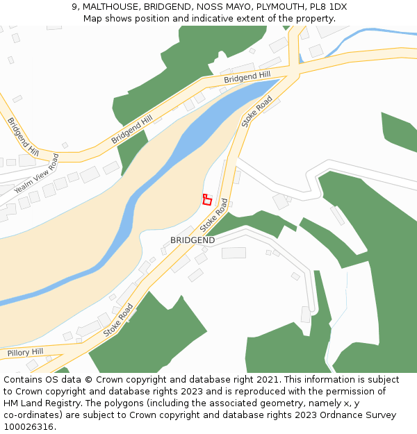 9, MALTHOUSE, BRIDGEND, NOSS MAYO, PLYMOUTH, PL8 1DX: Location map and indicative extent of plot